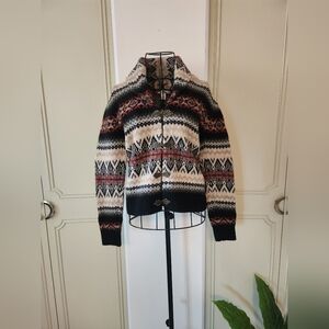 Vintage Susan Bristol Size Small Multicolor Wool Sweater, Nordic, Boho, Western